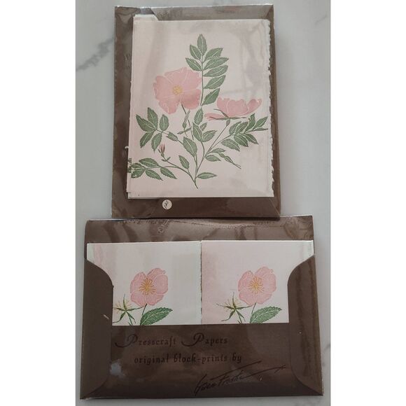 Lot of 2 NEW Sealed Vintage Gwen Frostic Wood Block Print Flowers Combination Ca - Picture 1 of 4